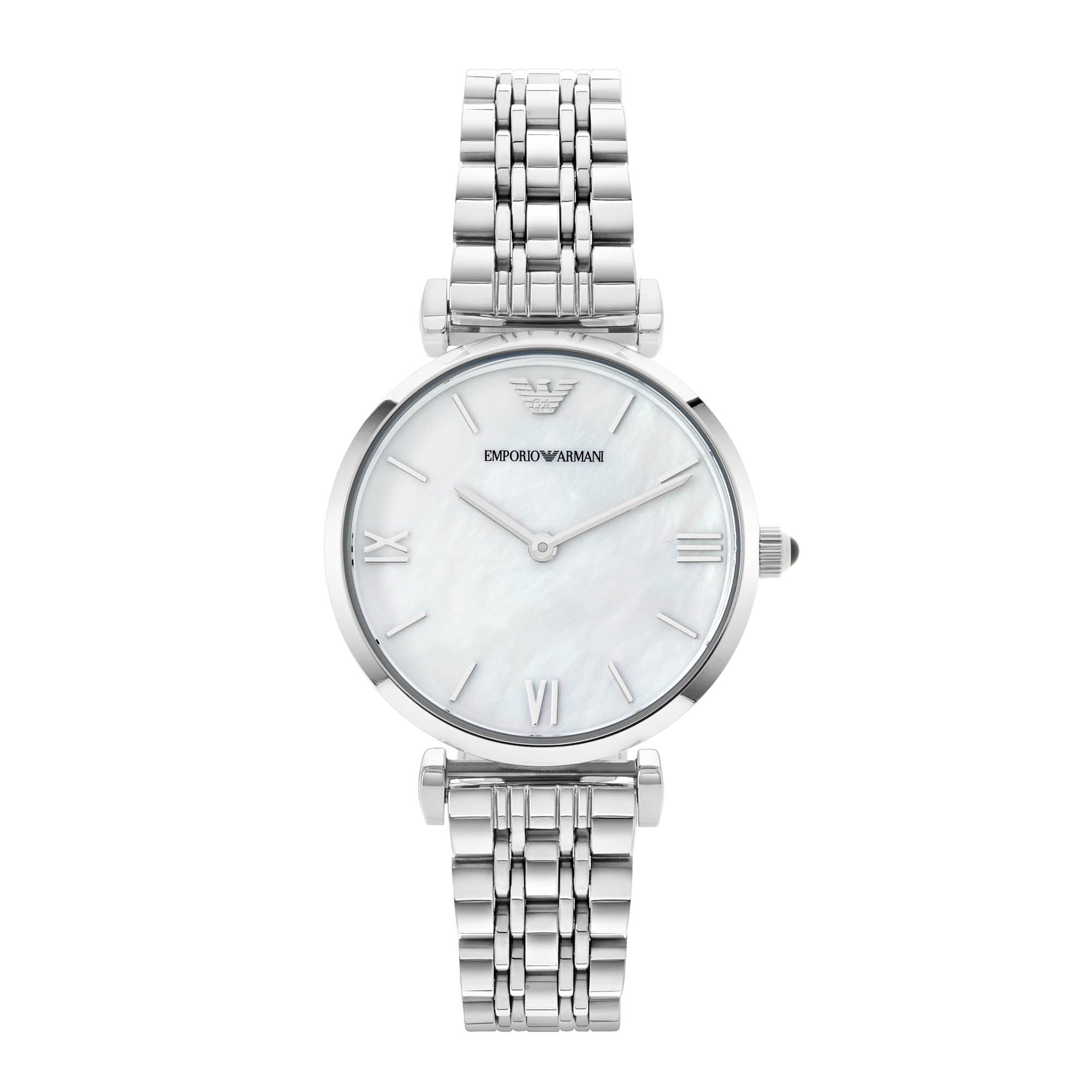 Emporio Armani Gianni T-Bar Watch Silver AR1682 - Front