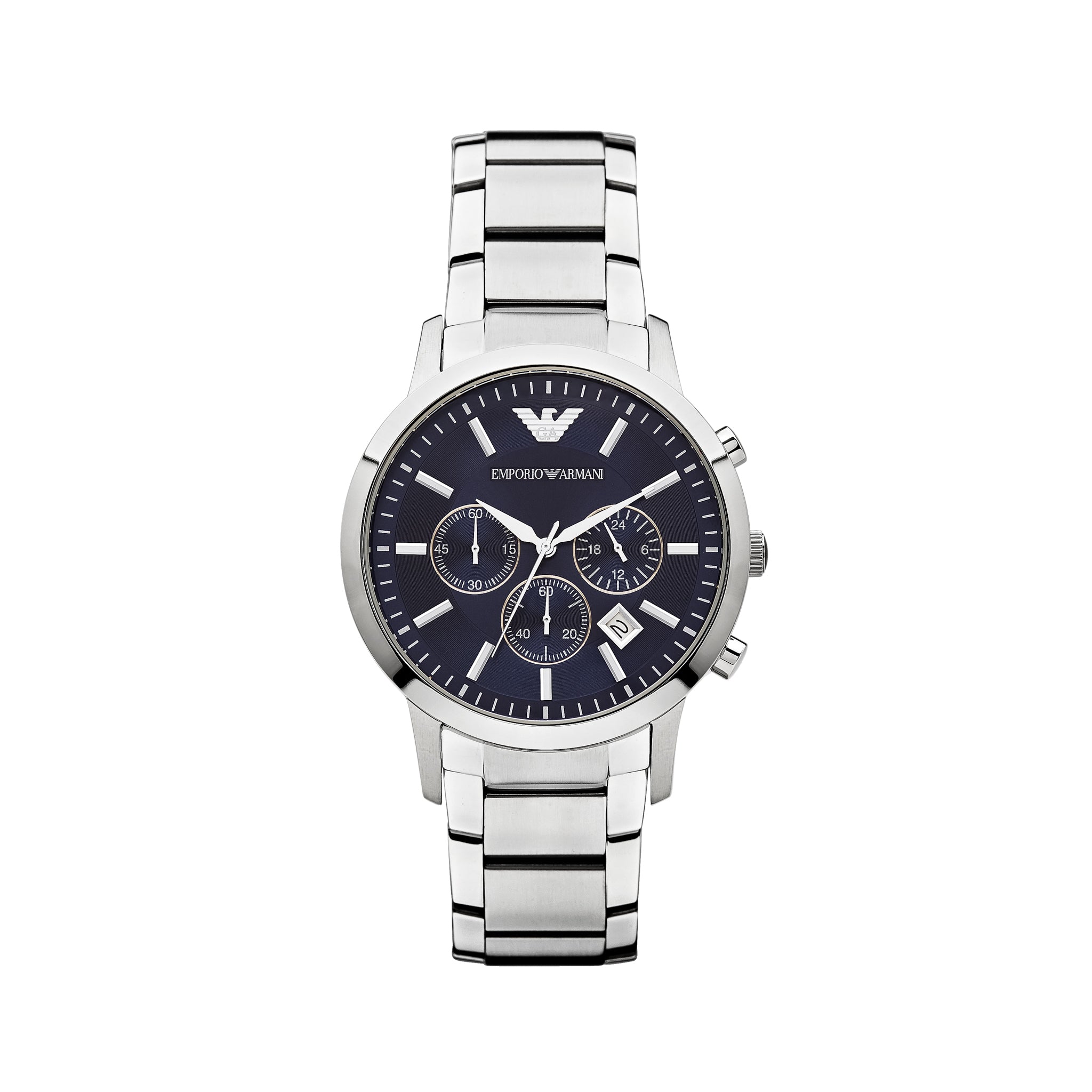 Armani watch blue and silver Outlet