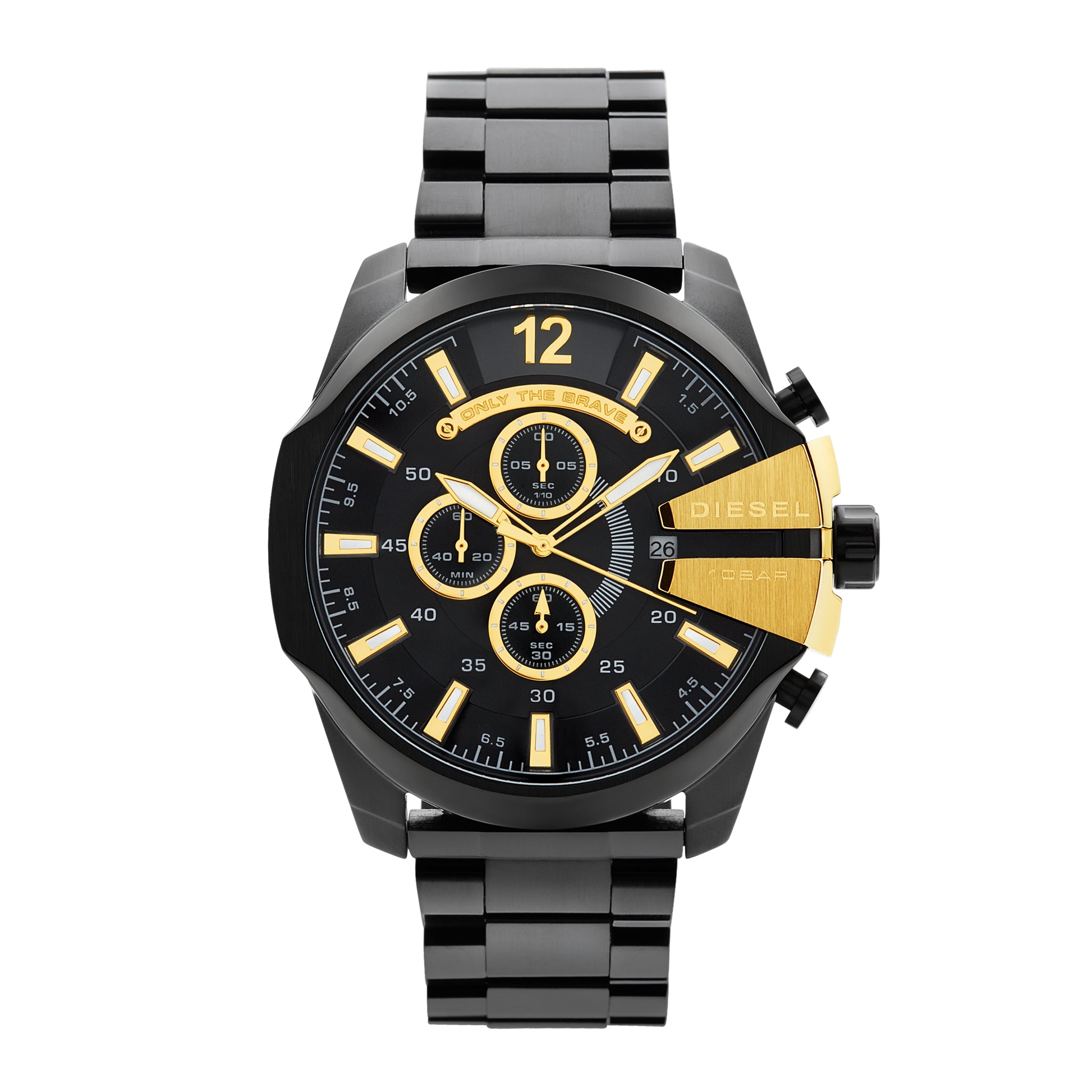 Diesel Mega Chief Chronograph Watch DZ4338 Black - Front