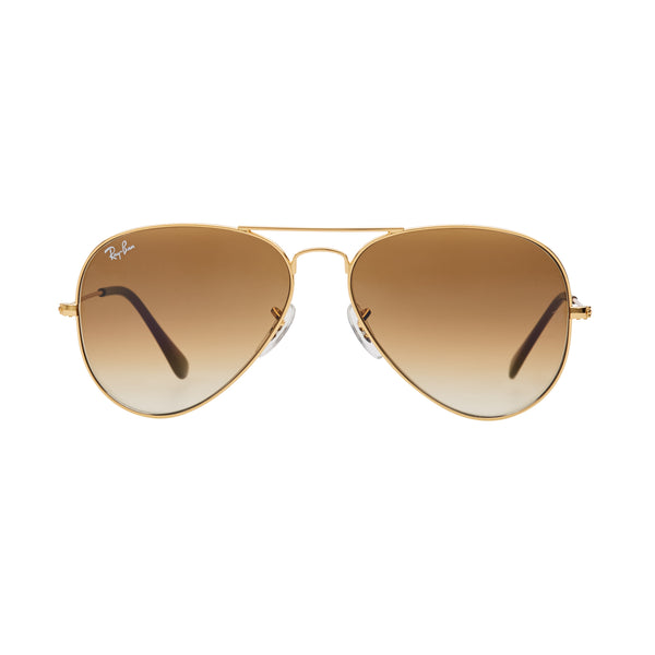 Ray-Ban Aviator Gradient RB3025 Sunglasses - Light Brown/Gold Front