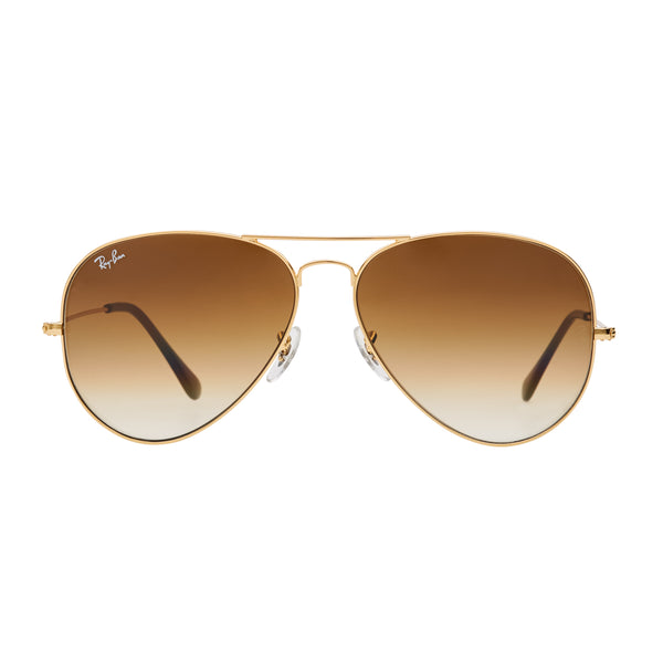Ray-Ban Aviator Gradient RB3025 Large Sunglasses - Light Brown/Gold Front