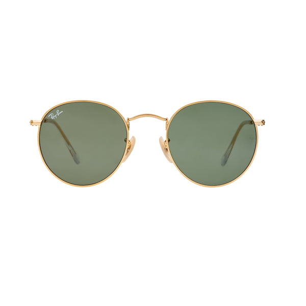 Ray-Ban Round RB3447 Sunglasses - Gold/Green Front