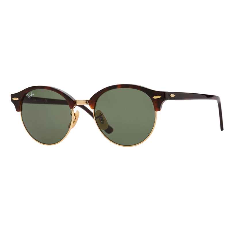 Ray-Ban Clubround RB4246 Sunglasses - Tortoise/Green Angle