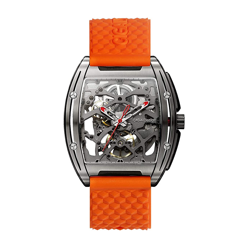 CIGA Design Z Series Titanium Automatic Mechanical Skeleton Watch - Orange