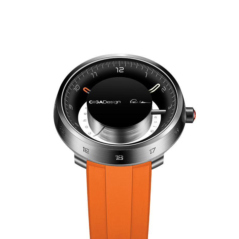 CIGA Design U Series  Black Hole Titanium Orange Mechanical Watch