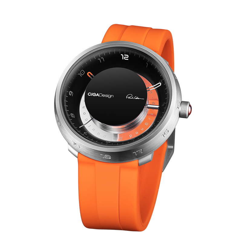 CIGA Design U Series  Black Hole Titanium Orange Mechanical Watch