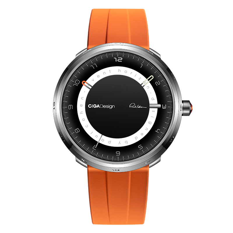 CIGA Design U Series  Black Hole Titanium Orange Mechanical Watch