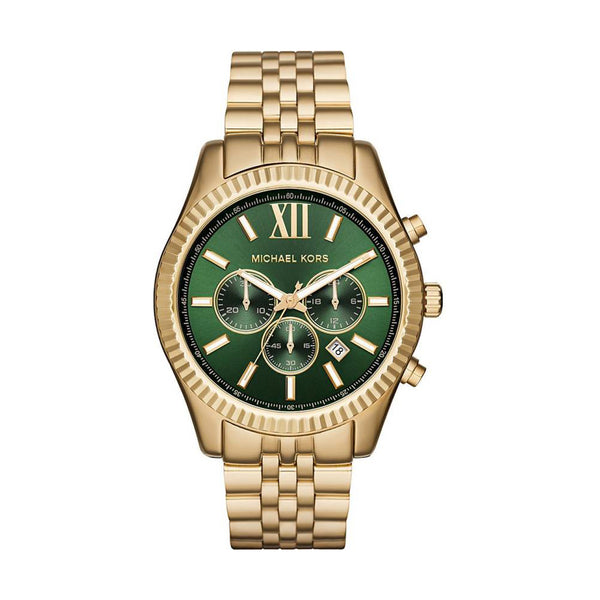 Michael Kors Lexington Chronograph Watch MK8446 - Gold/Green