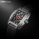 CIGA Design Z Series Exploration Automatic Mechanical Skeleton Watch - Black/Silver