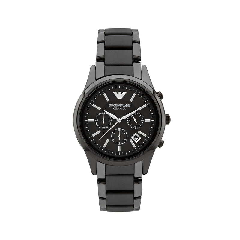 Ar1452 Emporio Armani Ceramica Chronograph Watch AR1452 - Black | MODE STORE