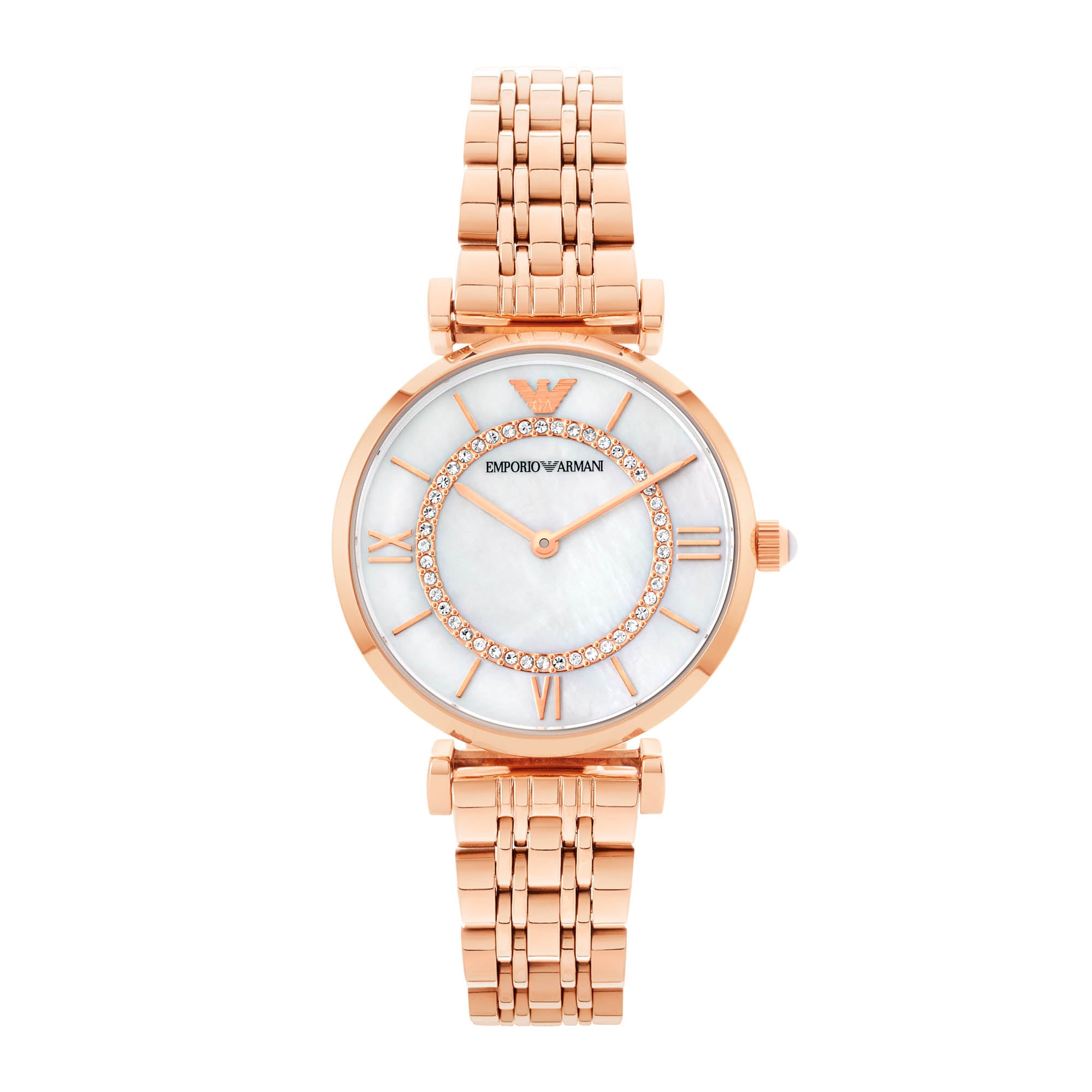 Emporio Armani Gianni T-Bar Watch Rose Gold AR1909 - Front