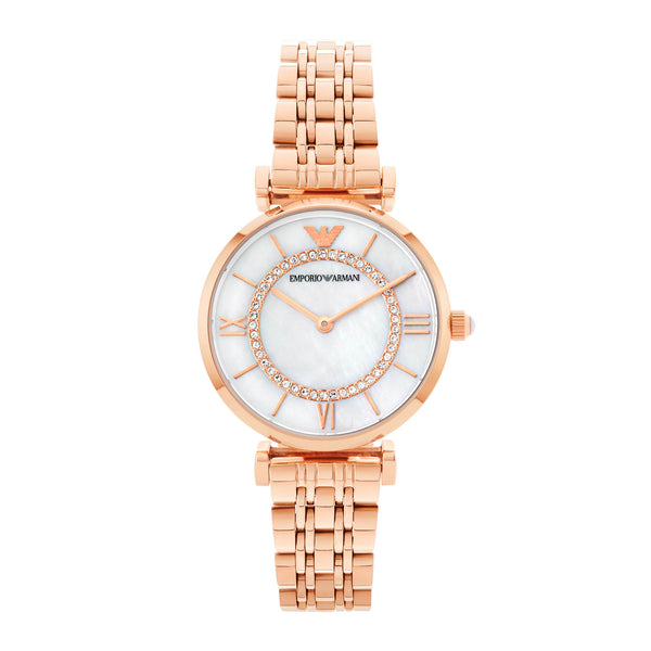 Emporio Armani Gianni T-Bar Watch Rose Gold AR1909 - Front
