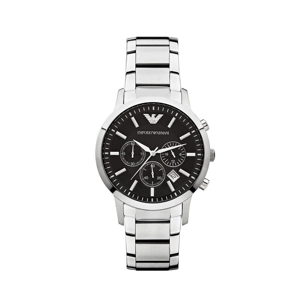 Emporio armani ar2434 renato chronograph watch silver 2025