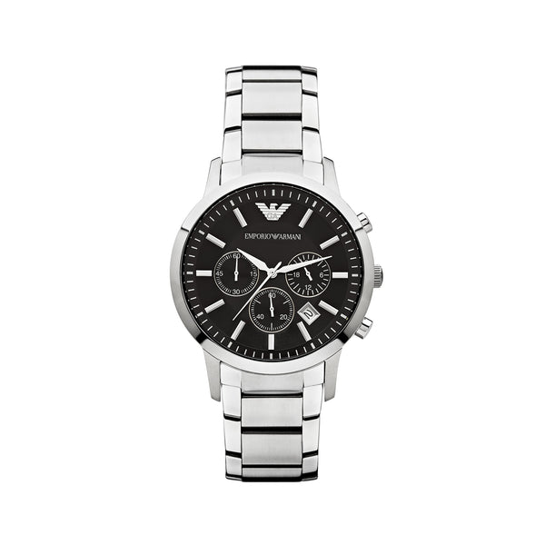 Emporio Armani Men’s Classic Chronograph Watch AR2434 - Black/Silver Front