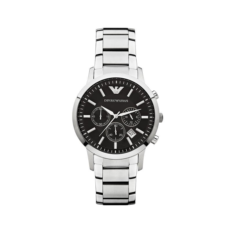 Emporio Armani Classic Chronograph Watch AR2434 - Black/Silver | MODE STORE