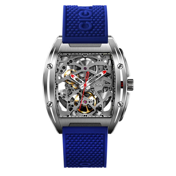 CIGA Design Z Series Stainless Steel Automatic Mechanical Skeleton Watch - Blue