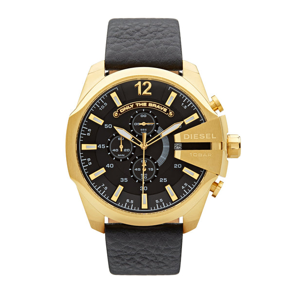 Diesel Mega Chief Chronograph Watch DZ4344 Black/Gold - Front