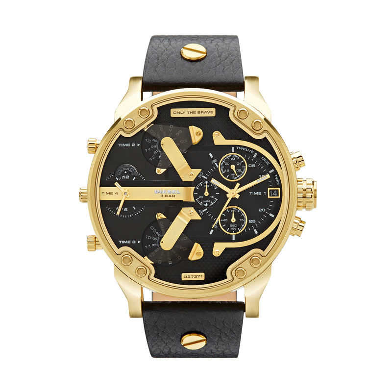 Diesel Mr. Daddy 2.0 Chronograph Watch DZ7371 Gold/Black - Front