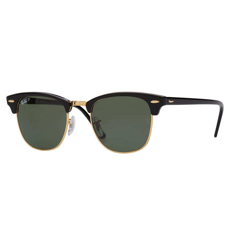 Ray-Ban Clubmaster RB3016 Polarised Black Sunglasses - Angle