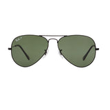 Ray-Ban Aviator Polarized RB3025 Sunglasses - Black/Green Front