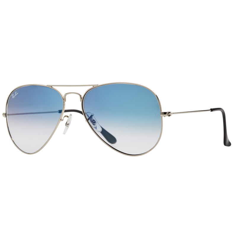 Ray-Ban Aviator Gradient RB3025 Sunglasses - Blue/Silver Angle