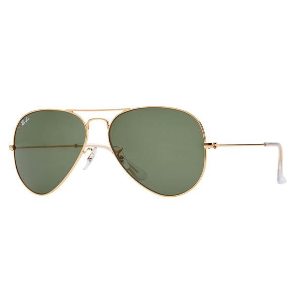 Ray-Ban Aviator RB3025 Sunglasses - Gold/Green Angle