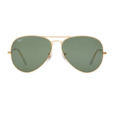 Ray-Ban Aviator RB3026 Large Sunglasses - Gold/Green Front