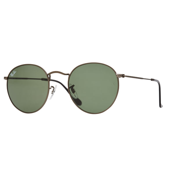 Ray-Ban Round RB3447 Sunglasses - Gunmetal/Green Angle