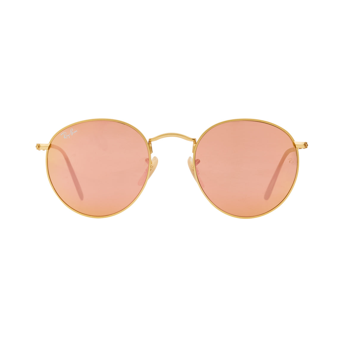 Ray-Ban Round Flash RB3447 Sunglasses - Pink/Gold Front