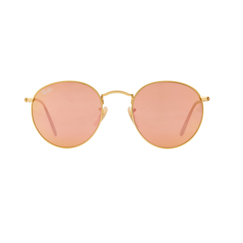 Ray-Ban Round Flash RB3447 Sunglasses - Pink/Gold Front