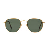 Ray-Ban Hexagonal RB3548N Sunglasses Gold/Green - Front