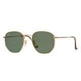 Ray-Ban Hexagonal RB3548N Sunglasses Gold/Green - Angle