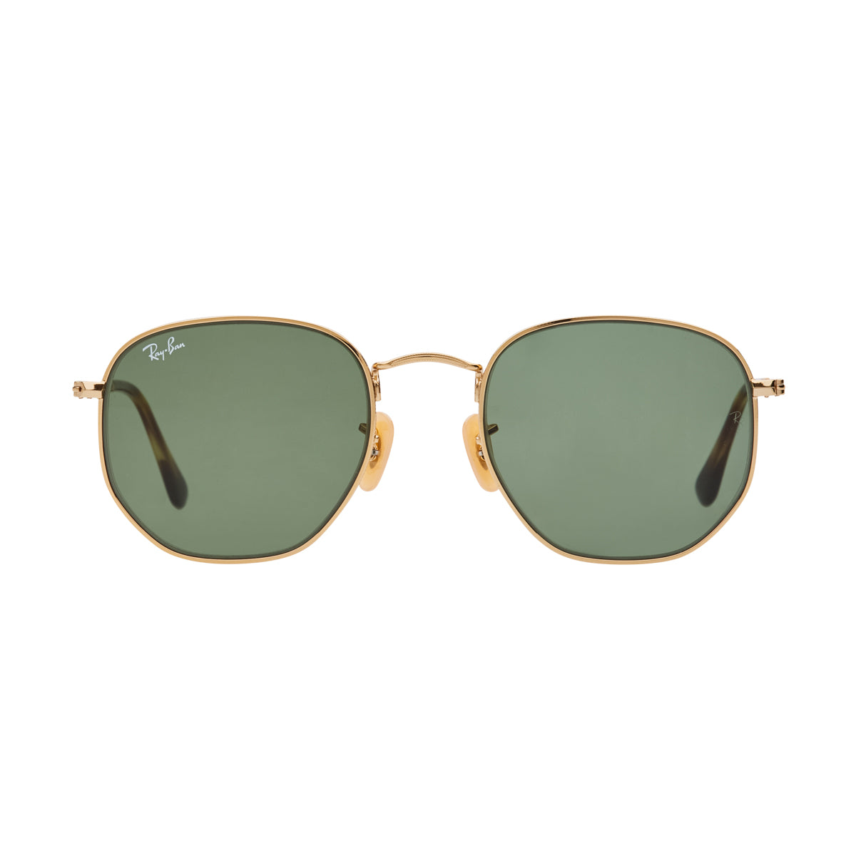 Ray-Ban Hexagonal RB3548N Sunglasses - Gold/Green Front