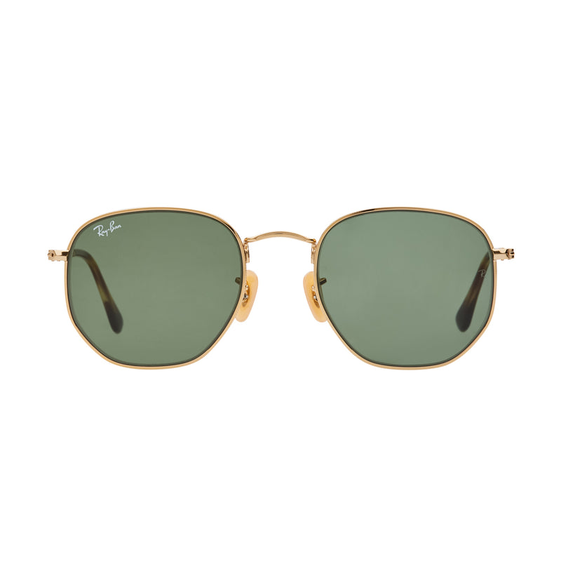 Ray-Ban Hexagonal RB3548N Sunglasses - Gold/Green Front