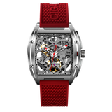 CIGA Design Z Series Stainless Steel Automatic Mechanical Skeleton Watch - Red