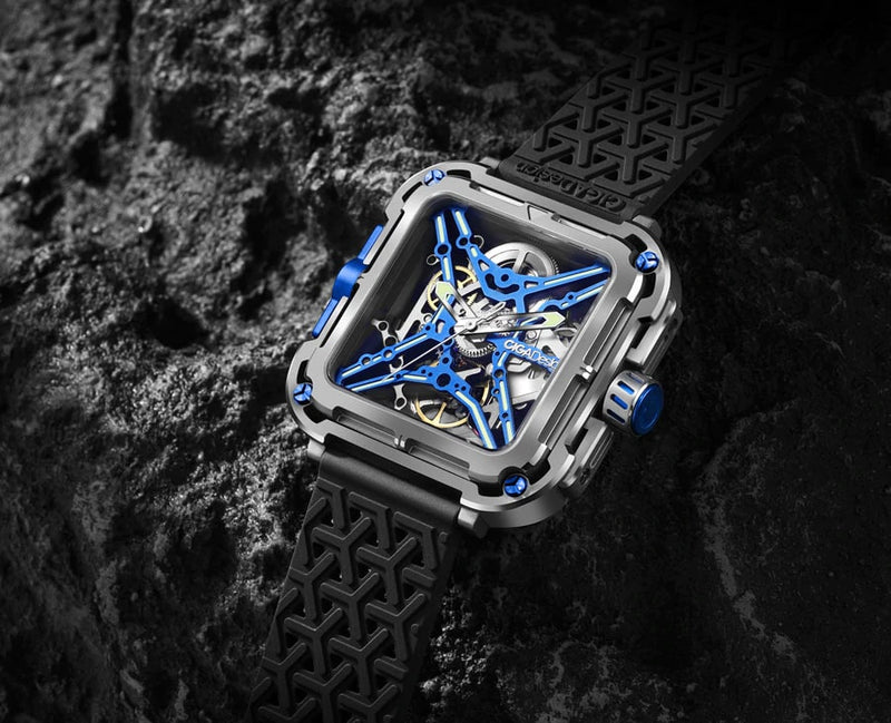 CIGA Design X Series Titanium Automatic Mechanical Skeleton Watch - Blue