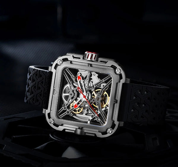 CIGA Design X Series Stainless Steel Automatic Mechanical Skeleton Watch - Silver